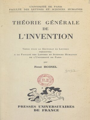 cover image of Théorie générale de l'invention